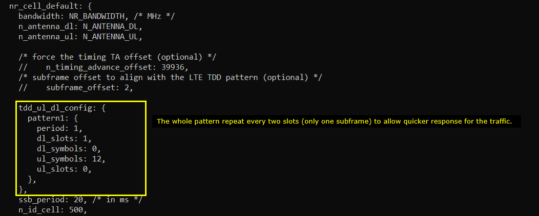 NR TDD Pattern Test 6 Config 03