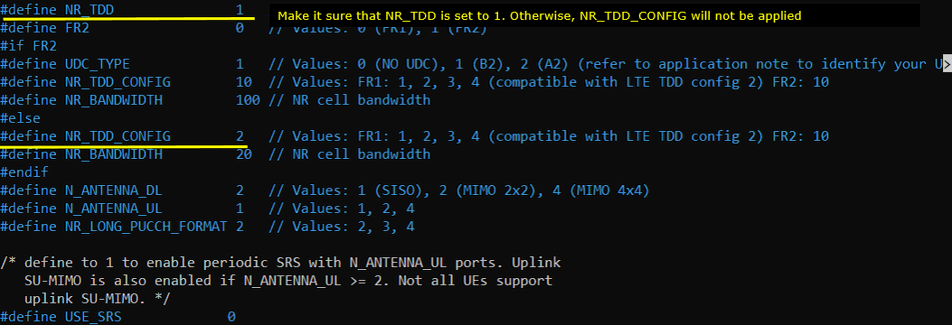 NR TDD Pattern Test 8 Config 02