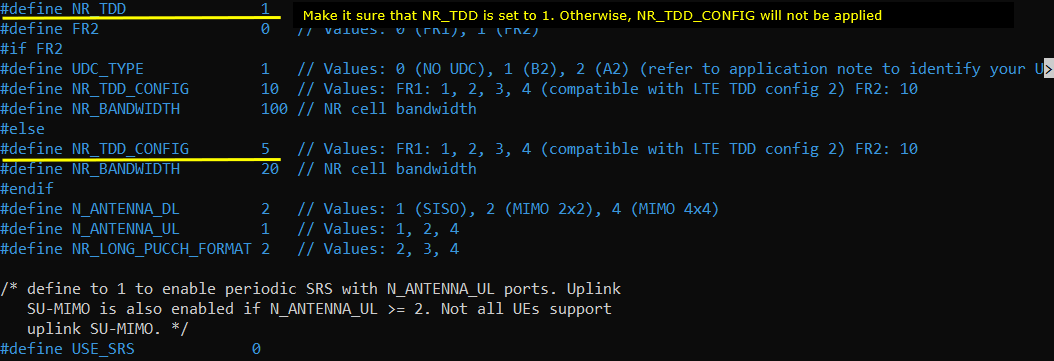 NR TDD Pattern Test 9 Config 02