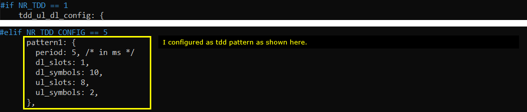 NR TDD Pattern Test 9 Config 03