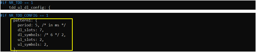 NR TDD Test 1 Pattern Config 02