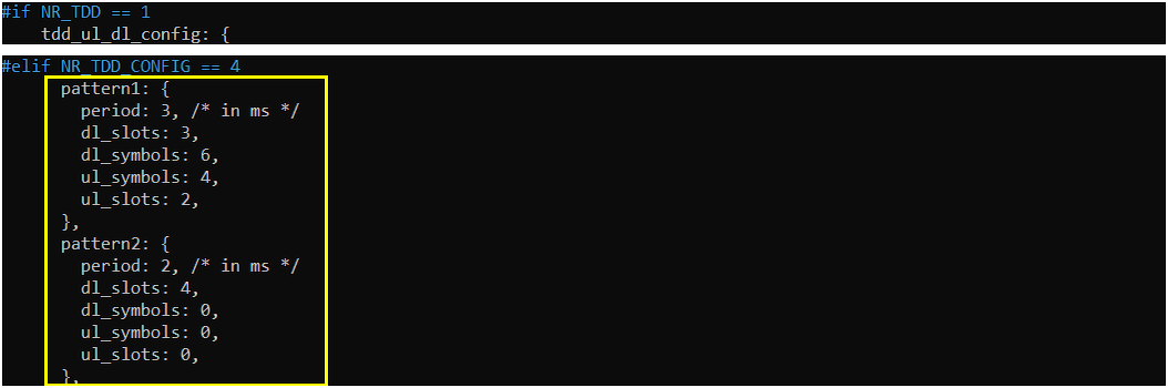 NR TDD Test 2 Pattern Config 02