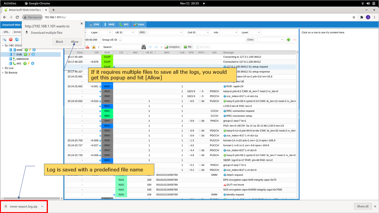 OutOfBox Lte Log Export 02