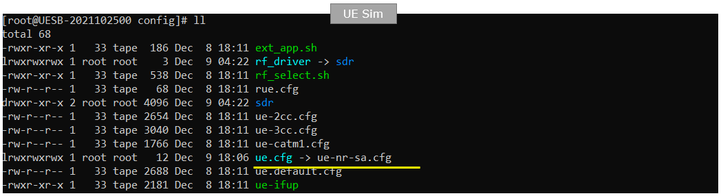 OutOfBox UeSim SA Config 01