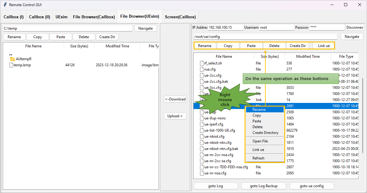 RemoteAPI GUI UserOperation FileBrowser UEsim 05