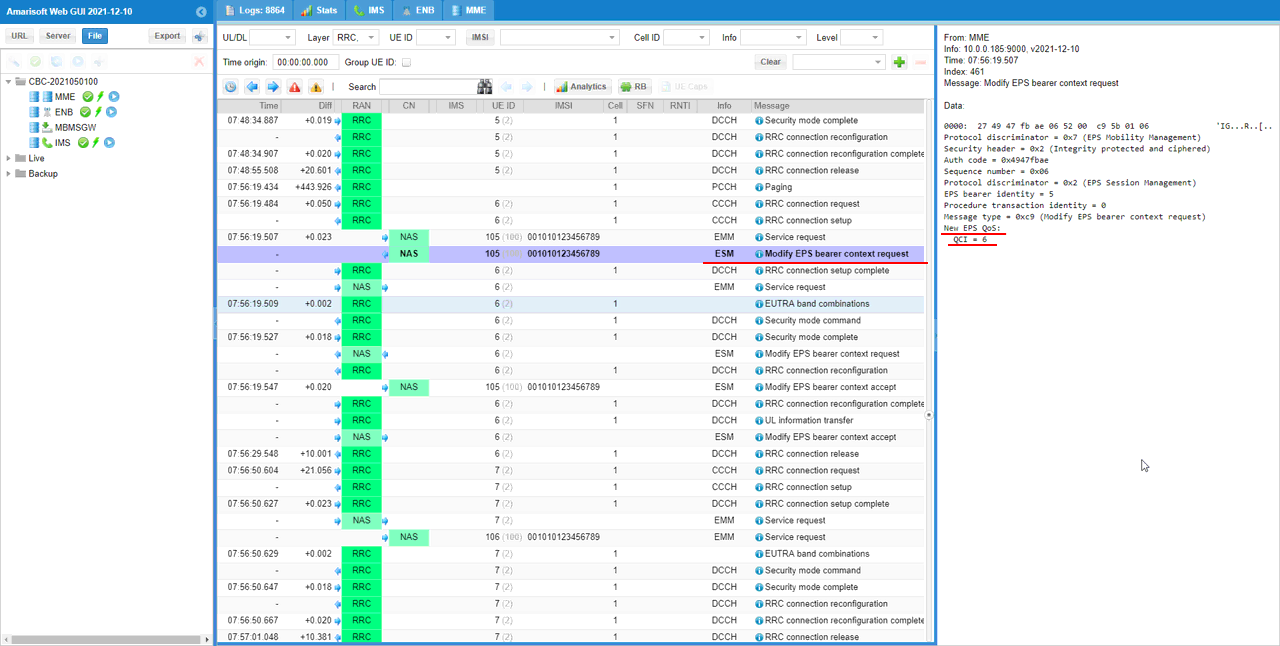 RemoteAPI ModifyBearer Test 1 Run 07