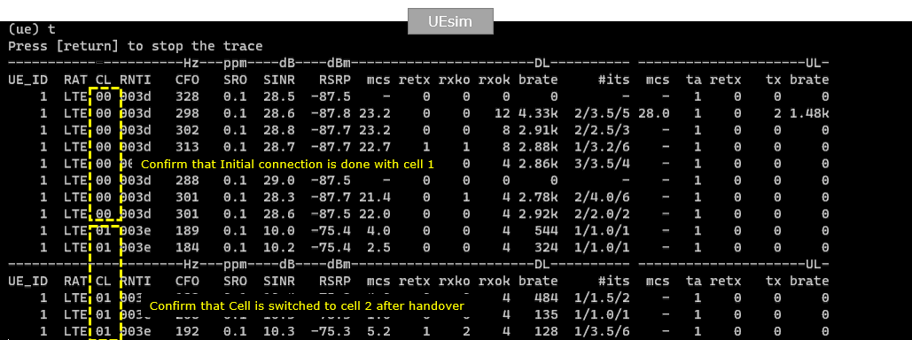 UESim LTE HO LL Test1 Run 09