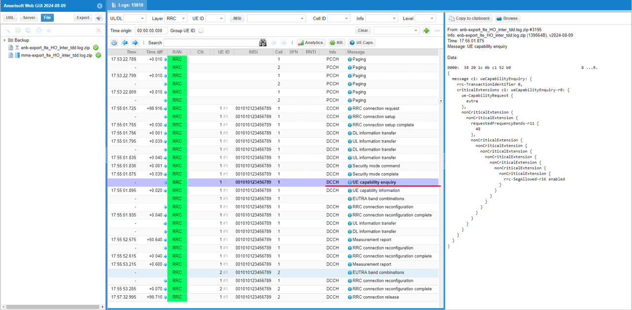 UESim LTE HO LL Test1 Log 01