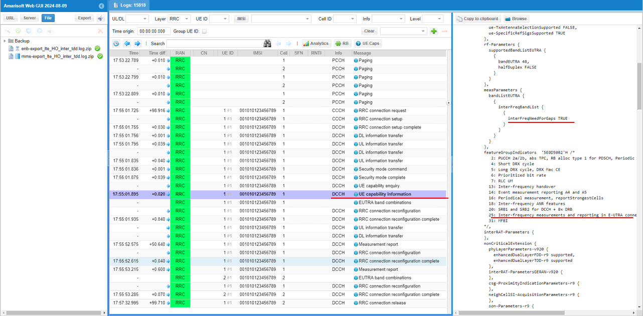 UESim LTE HO LL Test1 Log 01