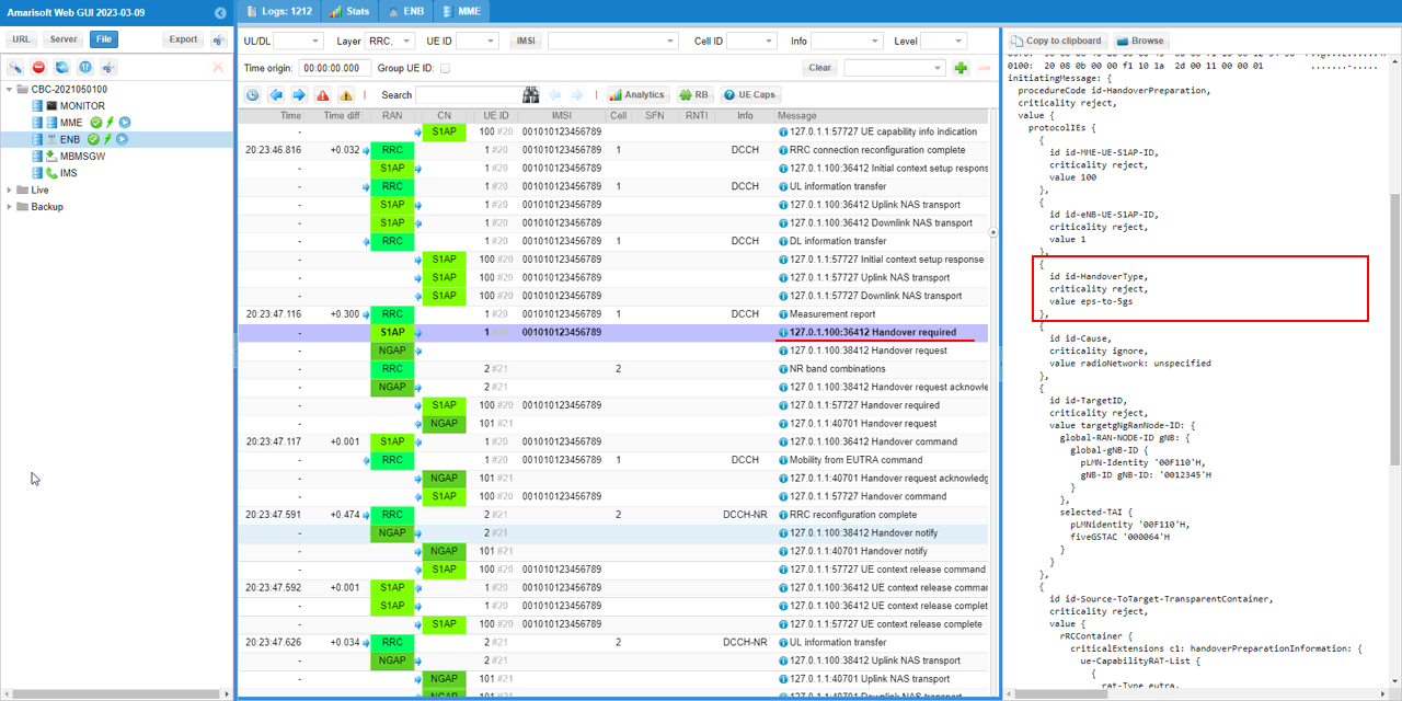 UESim LTE HO LN Test1 Log 05