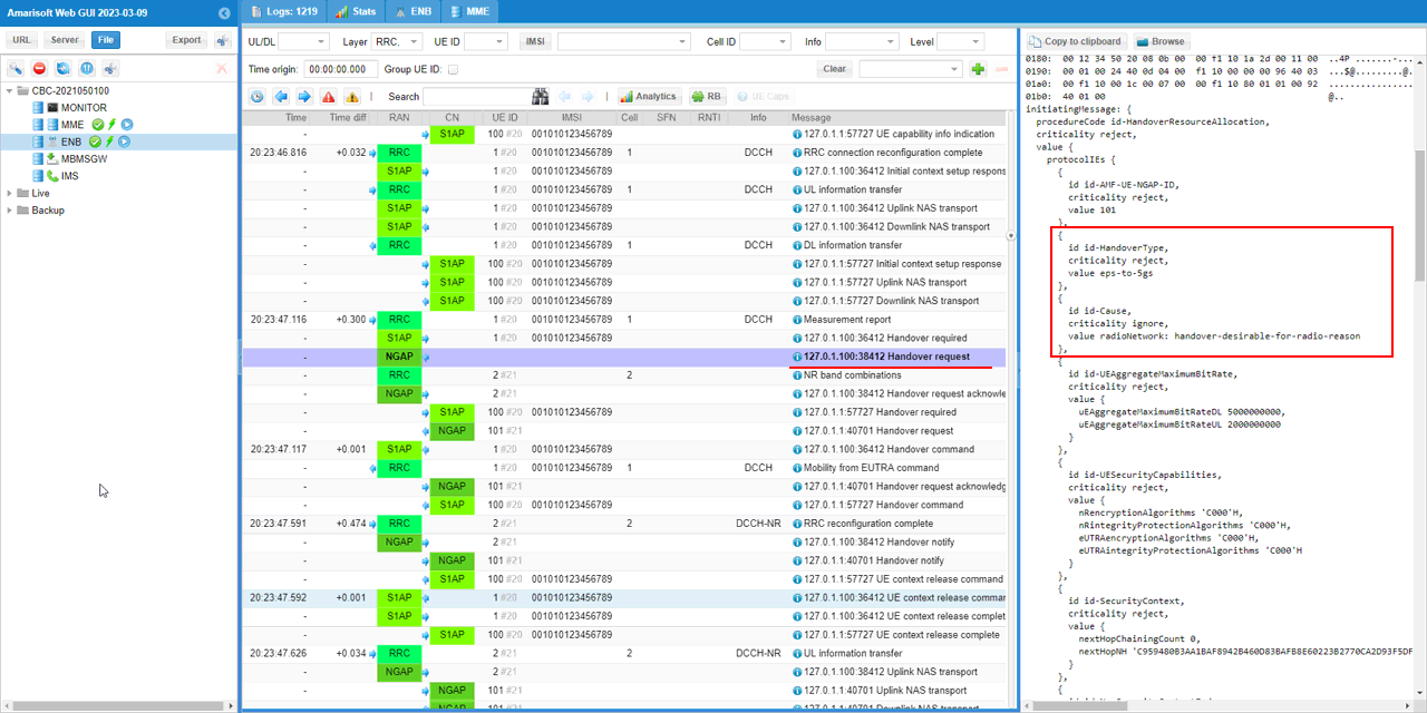 UESim LTE HO LN Test1 Log 06