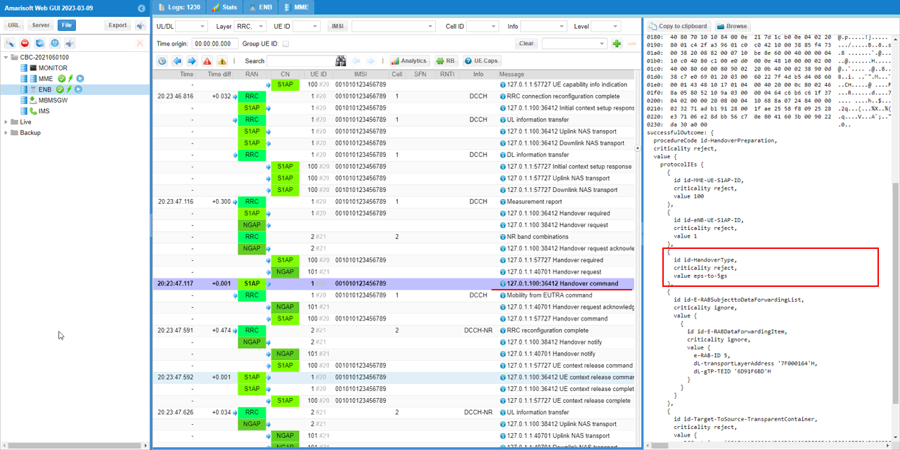 UESim LTE HO LN Test1 Log 08