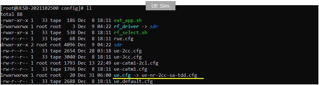 UESim NR SA CA Test 1 Config 06