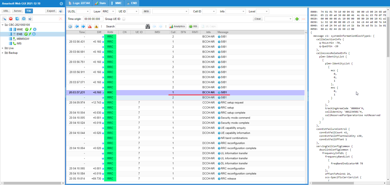 UESim NR SA CA Test 1 Log 01