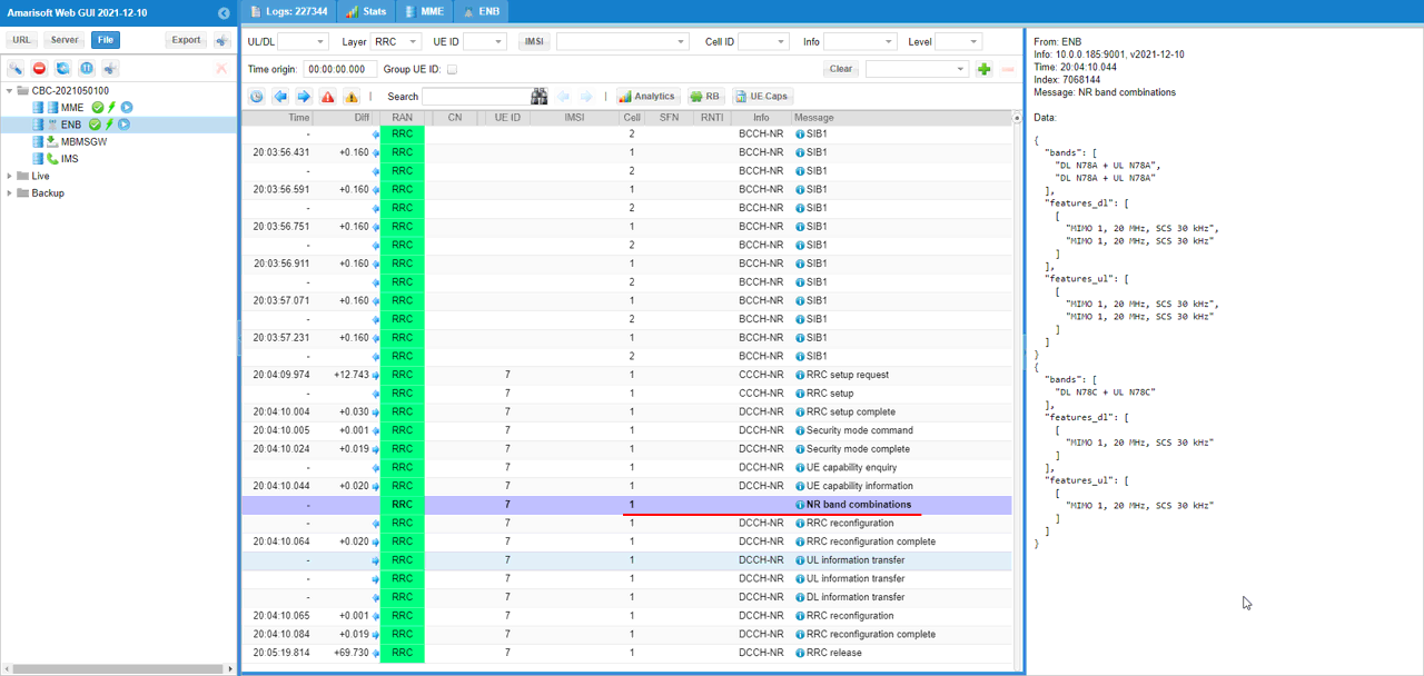 UESim NR SA CA Test 1 Log 03