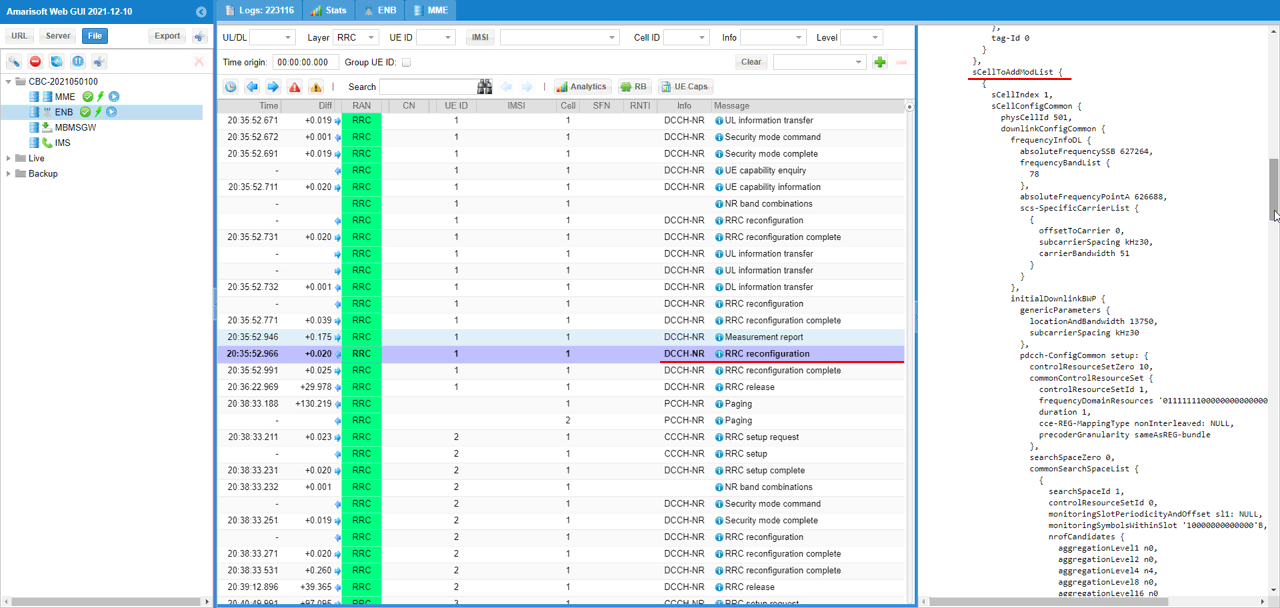 UESim NR SA CA Test 2 Log 03