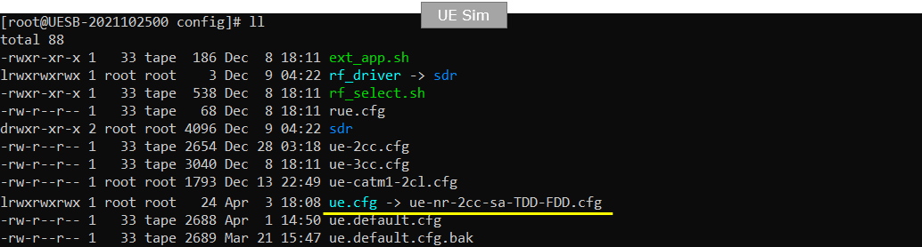 UESim NR SA CA Test 4 Config 12