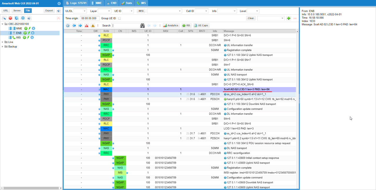 UESim NR SA CA Test 4 Log 06